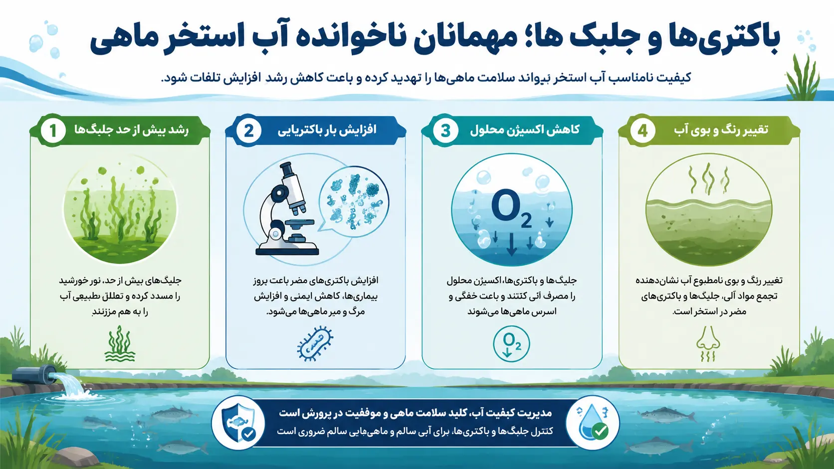 علت کدر شدن آب استخر پرورش ماهی