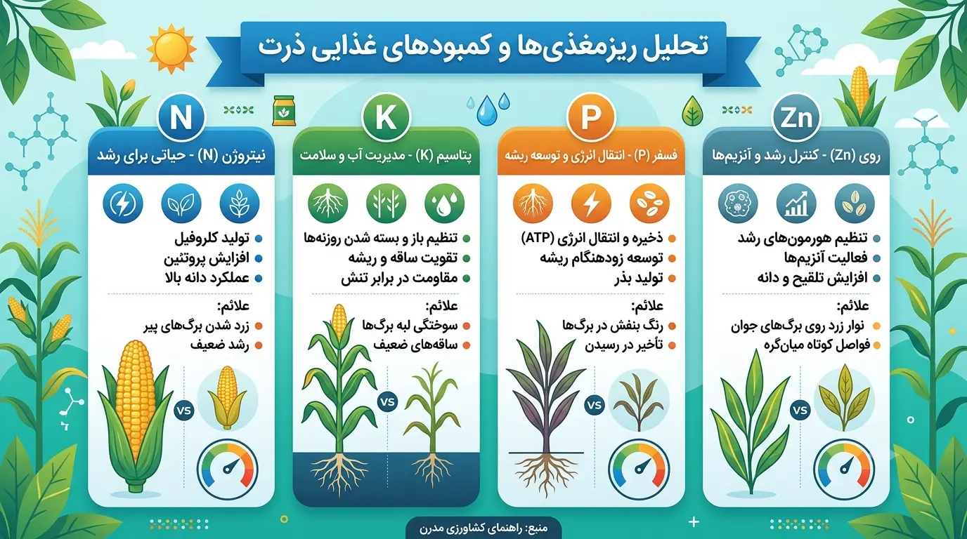 علت زرد شدن برگ ذرت