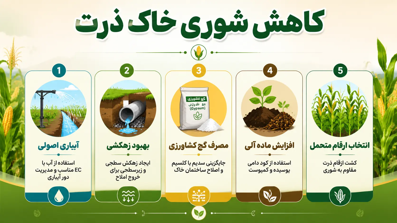 افزایش عملکرد و کاهش اثرات شوری در مزارع ذرت با آب پردازش شده